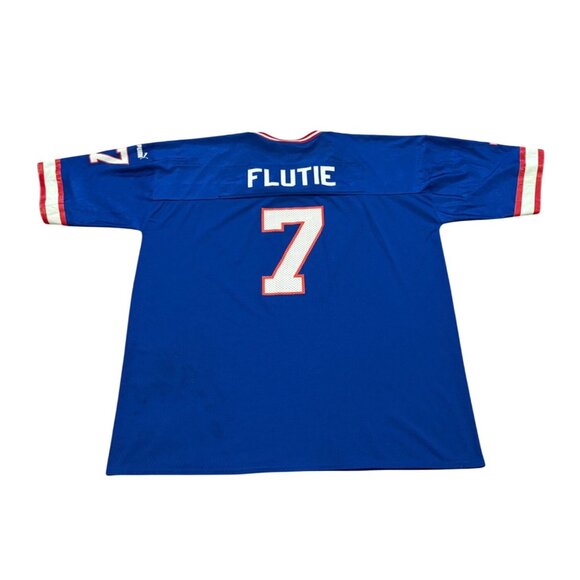 Vintage 1990's Puma Buffalo Bills Doug Flutie #7 Blue NFL Jersey Men's 2XL - Picture 1 of 8